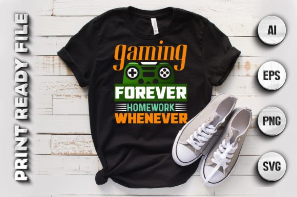 Gaming Forever: A T-Shirt Design for Creative Expression