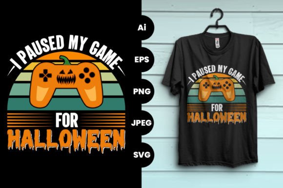 Halloween Funny Gaming SVG Vector T-Shirt Design Assets