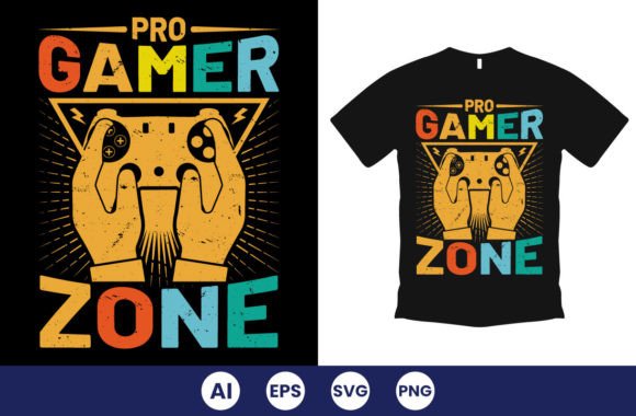 Pro Gamer Zone Gaming T-Shirt Design: A Vector Asset for Brand Creation