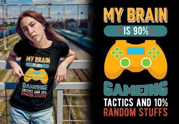 The My Brain is 90 Gaming Design for Creative Merchandise